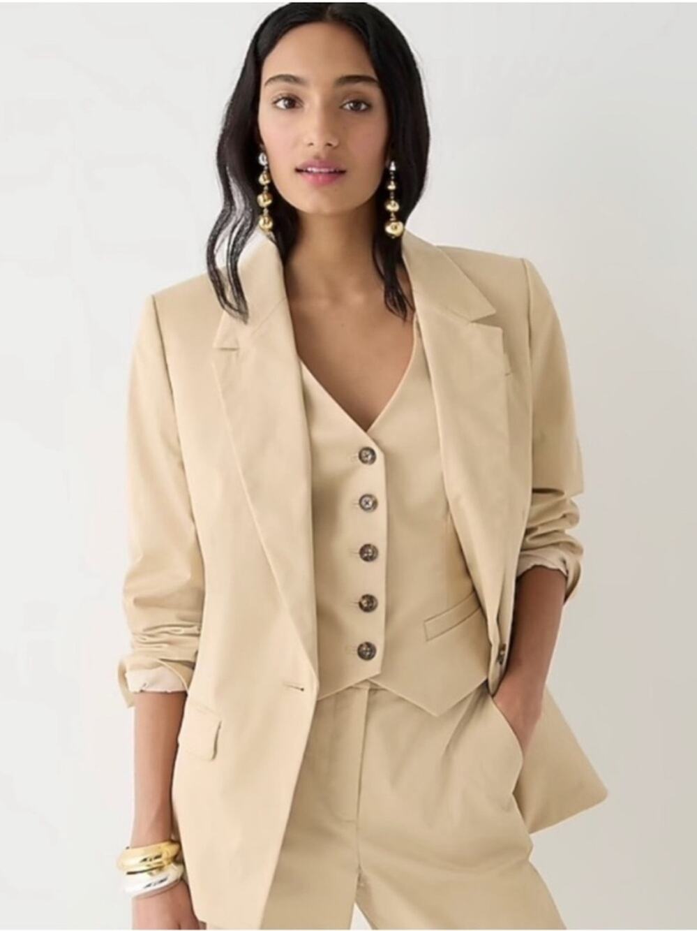 J Crew Willa Blazer & Kate Cuffed Pant in Lightweight Chino Size 14 Career
